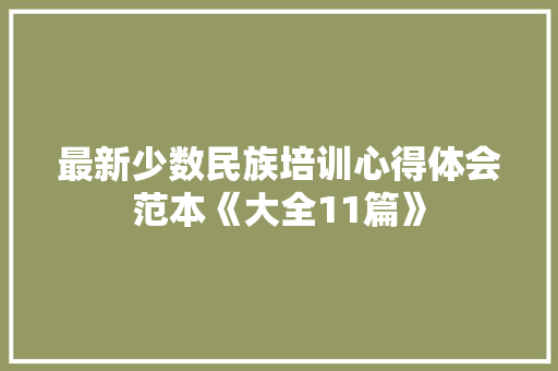 最新少数民族培训心得体会范本《大全11篇》 计算机论文