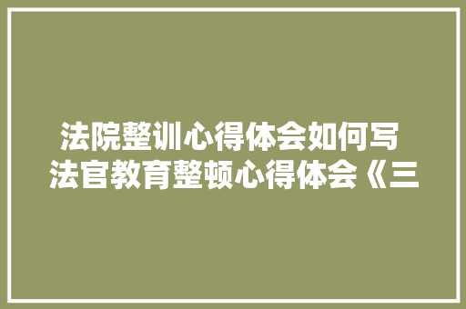 法院整训心得体会如何写 法官教育整顿心得体会《三篇》 教育论文