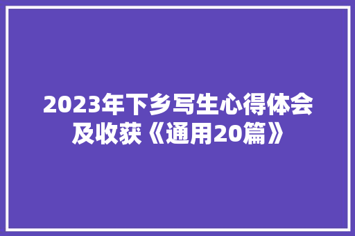 2023年下乡写生心得体会及收获《通用20篇》 办公写作