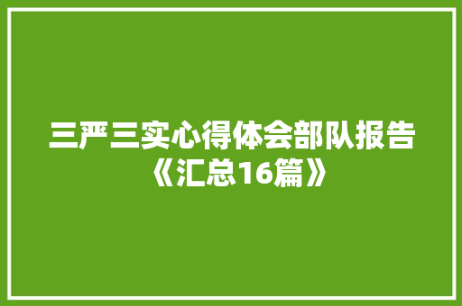 三严三实心得体会部队报告《汇总16篇》 公证书