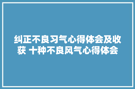纠正不良习气心得体会及收获 十种不良风气心得体会《三篇》 办公写作