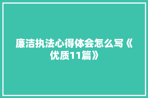 廉洁执法心得体会怎么写《优质11篇》 表扬书