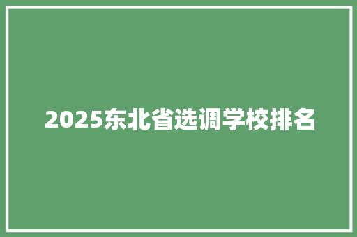 2025东北省选调学校排名 个人写作