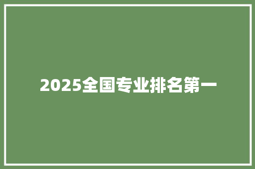 2025全国专业排名第一 简历资料
