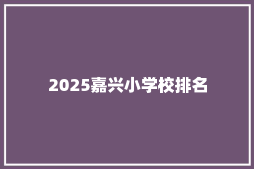 2025嘉兴小学校排名 管理论文