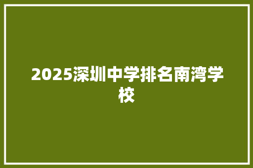 2025深圳中学排名南湾学校 公证书