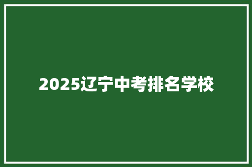 2025辽宁中考排名学校 简历资料