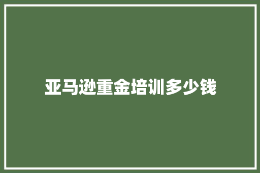 亚马逊重金培训多少钱 办公写作