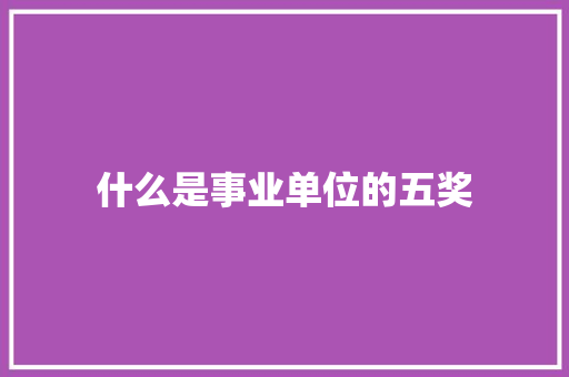 什么是事业单位的五奖 毕业设计