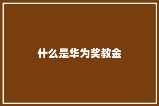 什么是华为奖教金 策划方案