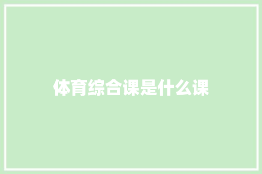 体育综合课是什么课 社会论文