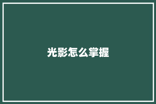 光影怎么掌握 公证书