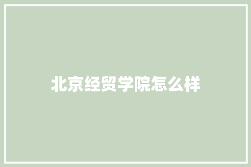 北京经贸学院怎么样 办公写作