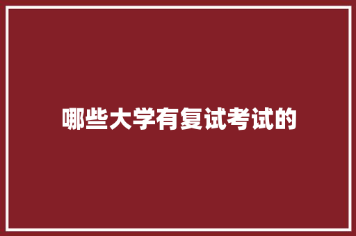 哪些大学有复试考试的 英文简历