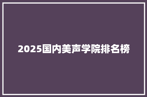 2025国内美声学院排名榜 英文简历