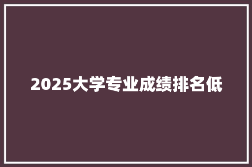 2025大学专业成绩排名低 简历