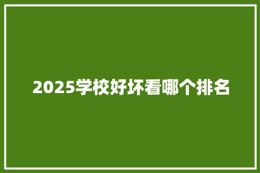 2025学校好坏看哪个排名 简历资料