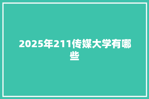 2025年211传媒大学有哪些 保证书