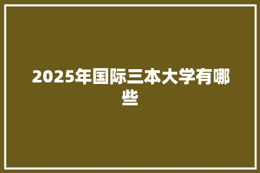 2025年国际三本大学有哪些 面试技巧
