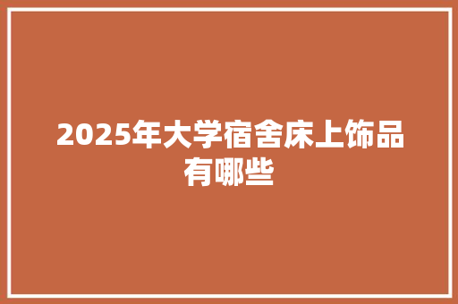 2025年大学宿舍床上饰品有哪些 面试技巧
