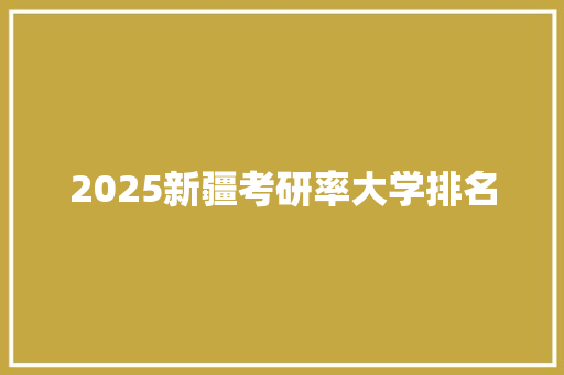 2025新疆考研率大学排名 计算机论文
