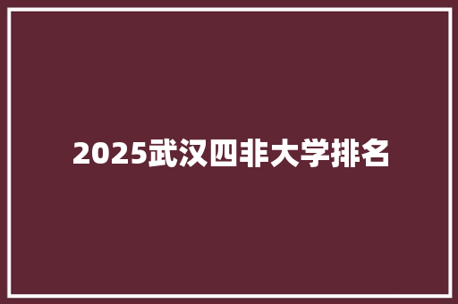 2025武汉四非大学排名 社会论文