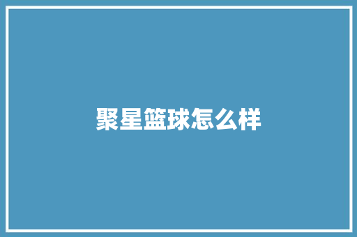 聚星篮球怎么样 英文简历