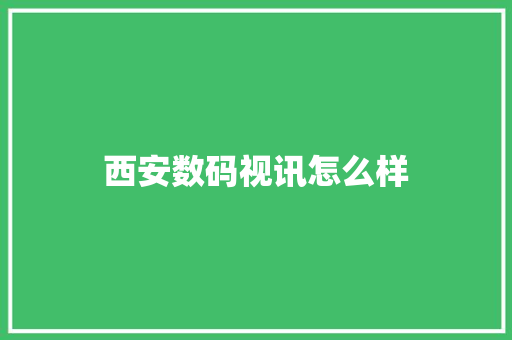 西安数码视讯怎么样 承诺书