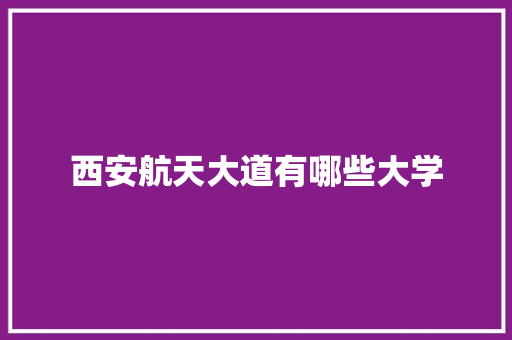 西安航天大道有哪些大学 社会论文