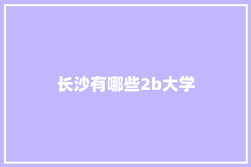 长沙有哪些2b大学 办公写作