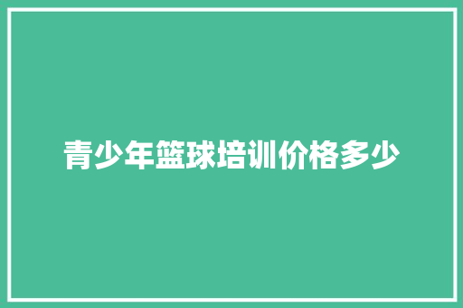 青少年篮球培训价格多少 简历资料
