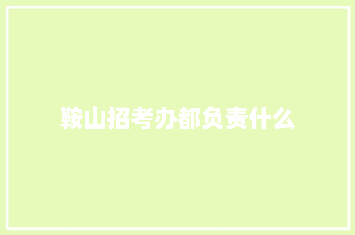 鞍山招考办都负责什么 担保书