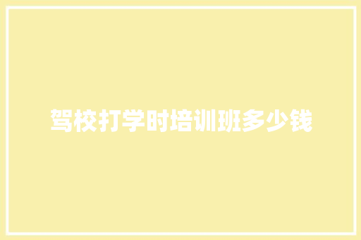 驾校打学时培训班多少钱 个人写作