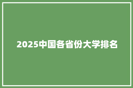 2025中国各省份大学排名 英文简历