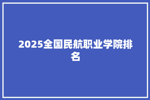 2025全国民航职业学院排名 担保书