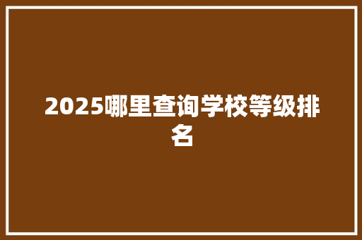 2025哪里查询学校等级排名 计算机论文