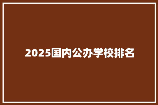 2025国内公办学校排名 社会论文