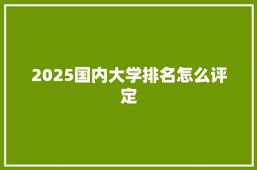 2025国内大学排名怎么评定 计算机论文