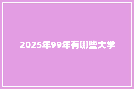 2025年99年有哪些大学 文秘写作