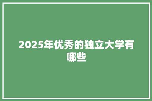 2025年优秀的独立大学有哪些 承诺书