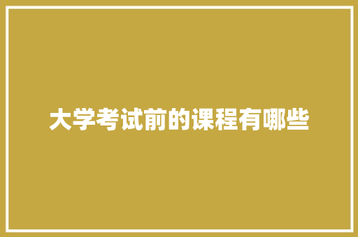 大学考试前的课程有哪些 管理论文