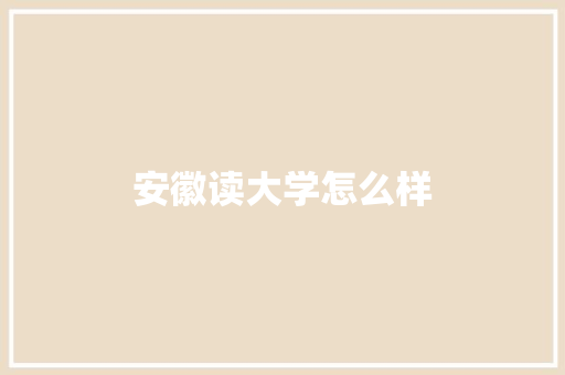 安徽读大学怎么样 文秘写作