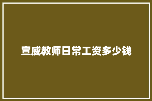宣威教师日常工资多少钱 担保书