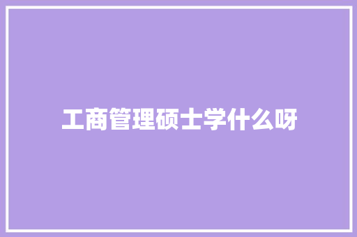 工商管理硕士学什么呀 论文