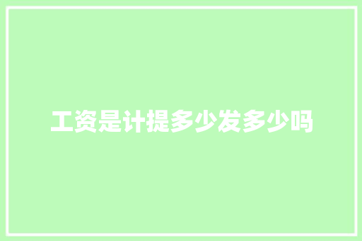 工资是计提多少发多少吗 英文简历