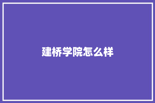 建桥学院怎么样 简历资料