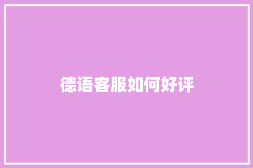 德语客服如何好评 公证书