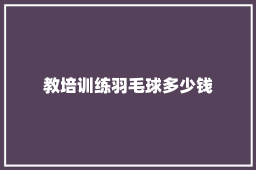 教培训练羽毛球多少钱 策划方案