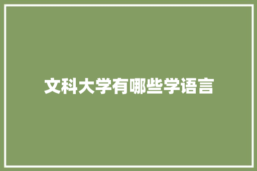 文科大学有哪些学语言 教育论文