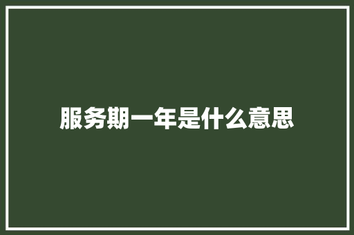 服务期一年是什么意思 面试技巧